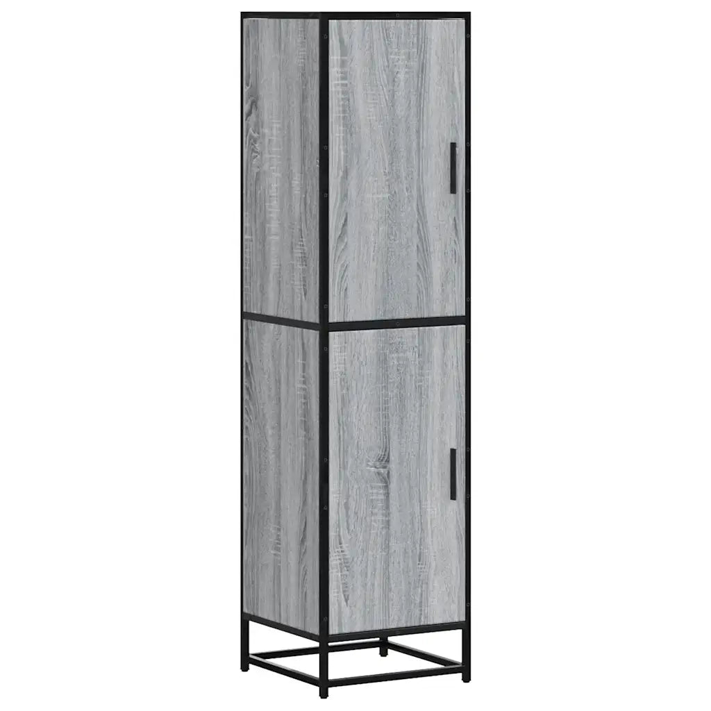 vidaXL Credenza Grigio Sonoma 35,5x35x139 cm Legno Multistrato Metallo