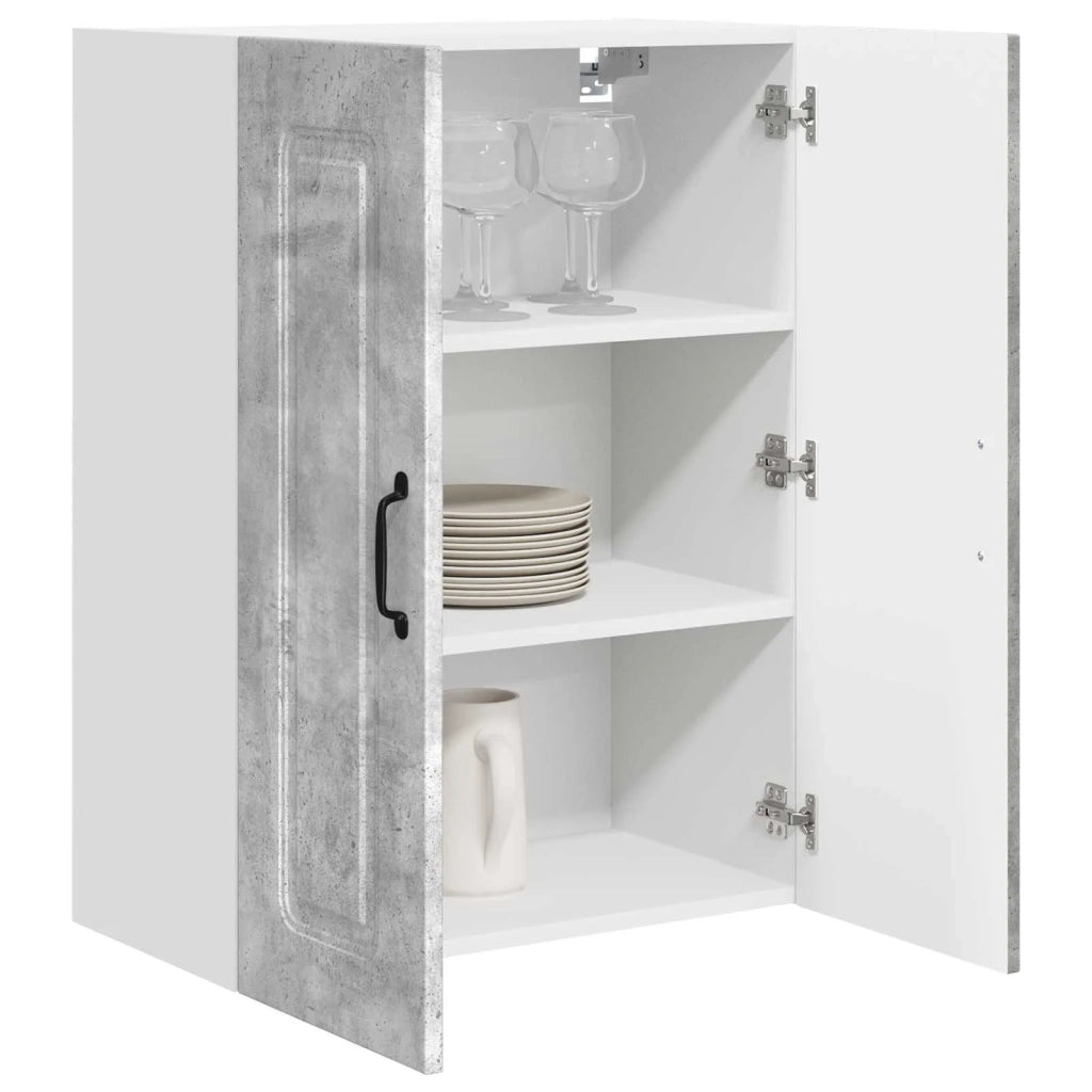 Mobile da cucina con lo scaffale-Armadio da cucina Grigio cemento 60 x 31 x 80 cm 760403