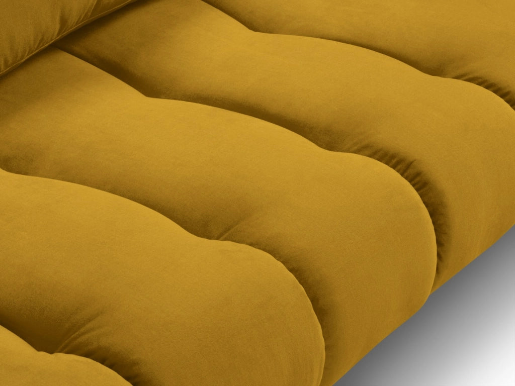 Cosmopolitan Design - Divano angolare sinistro "Hastings" 5 posti in velluto giallo 