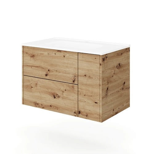 Base sospesa con cassetti cm 80 mod. TRIO - Rovere Oro