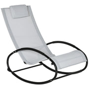 EasyComfort Sedia a Dondolo da Giardino Zero Gravity, Sdraio da Giardino Ergonomica con Cuscino e Tessuto Traspirante per Interno ed Esterno, 105x62x88 cm, Grigia