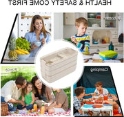 Tazza per cibi - Bento Box contenitore per pranzo con scomparti - 3 strati 900 ml contenitore per adulti e bambini