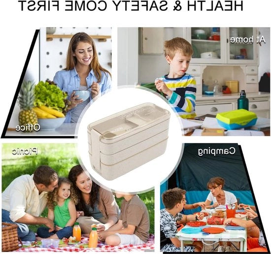 Tazza per cibi - Bento Box contenitore per pranzo con scomparti - 3 strati 900 ml contenitore per adulti e bambini