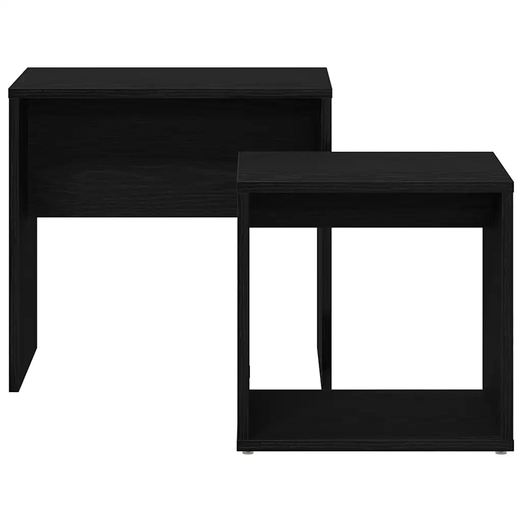 Tavolini da Salotto 2 pz Rovere Nero in Legno Multistrato