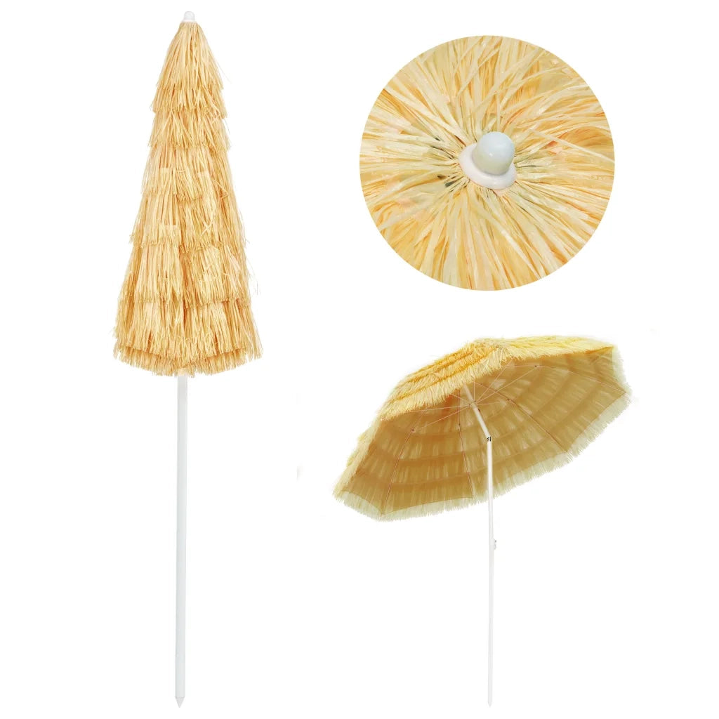 Ombrellone da Spiaggia Naturale 240 cm in Stile Hawaiano 44548