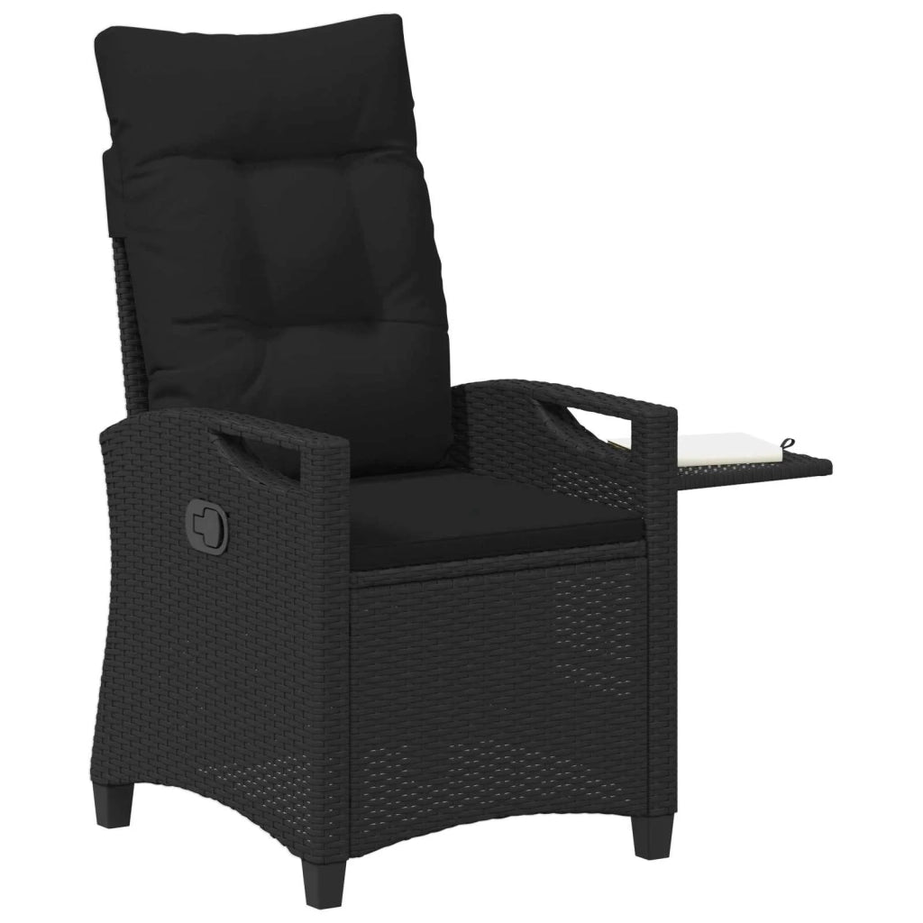 Sedia da giardino reclinabile Nero 56 x 60 x 112 cm polyrattan 42026839