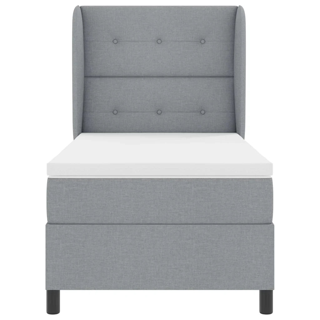 Letto a molle con materasso Grigio chiaro 100 x 200 cm Tessuto 3340550