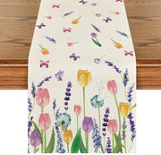 Tappeto di Estate Tulipani e Lavanda, Interno, Decorazione per Feste e Feste, 40 x 180 cm