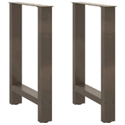 Set di 2 gambe per tavolo da pranzo in acciaio naturale 50 x 72-73 cm robuste design moderno 02_0057543