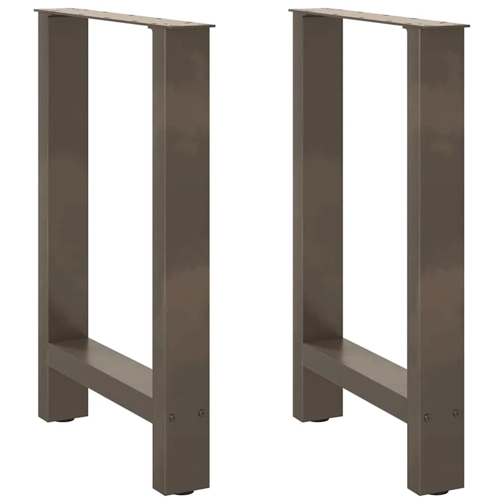 Set di 2 gambe per tavolo da pranzo in acciaio naturale 50 x 72-73 cm robuste design moderno 02_0057543