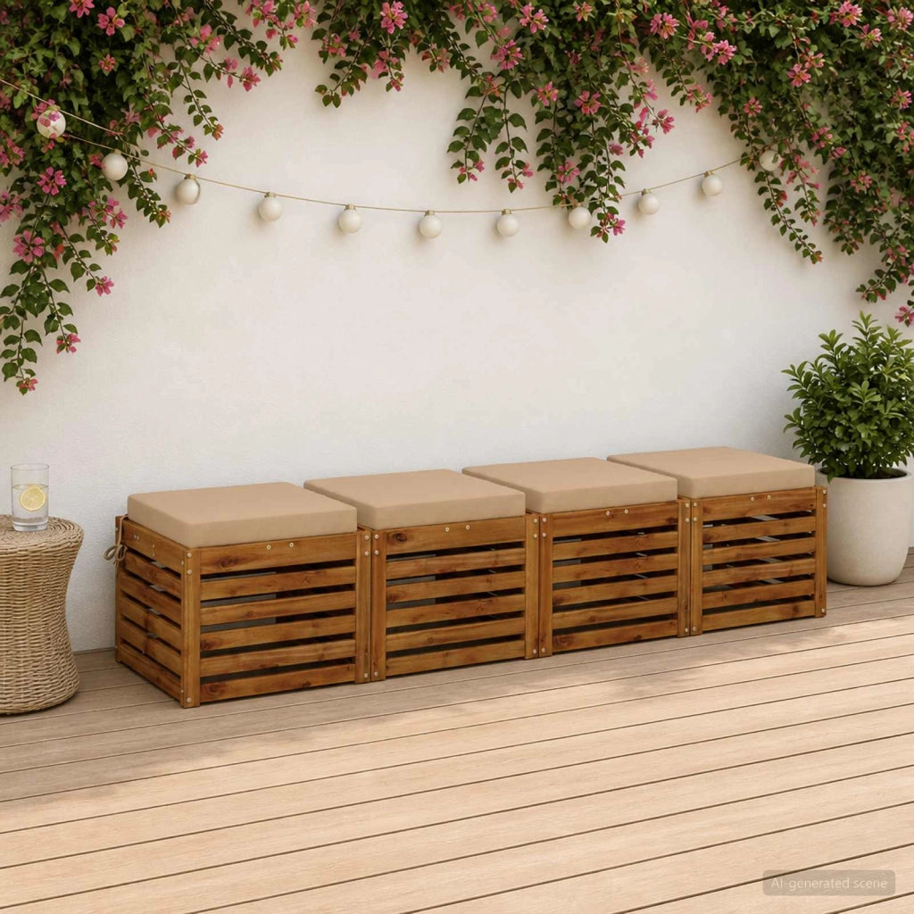 Cuscini per Sedia in 4 Pezzi SOEST 4 pz 100% Poliestere Sabbia 944473