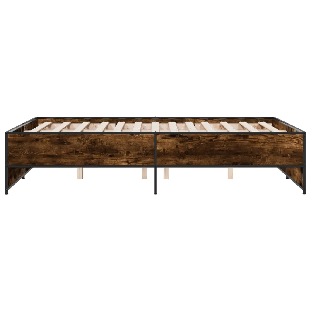 Giroletto-Struttura Letto Rovere Fumo 120x200 cm in Legno Multistrato Metallo 509635