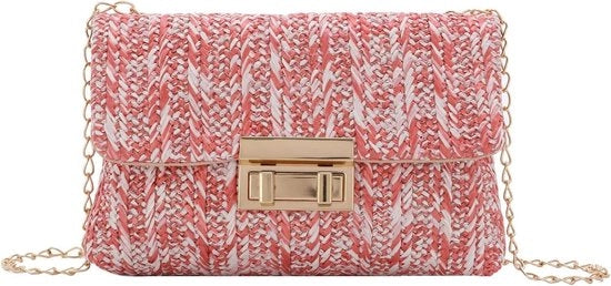 Clutch con strisce per borse a tracolla da donna per vacanze estive e viaggi
