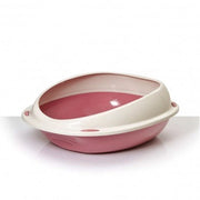 Trade Shop - Lettiera Scoperta Per Gatti Gatto Shuttle Con Bordi Rialzati Salva Sporco 57 Cm - Rosa