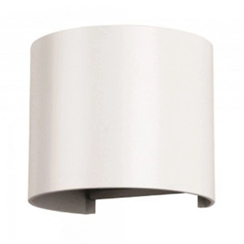 Lampada LED da Muro Arrotondata Doppio LED COB 6W Colore Bianco Satinato Fascio Luminoso Regolabile 4000K IP65