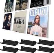 Display per parete per 6 pezzi, supporto per vinili in metallo nero, pannelli per esposizione, sistema di archiviazione per dischi in vinile e LP.