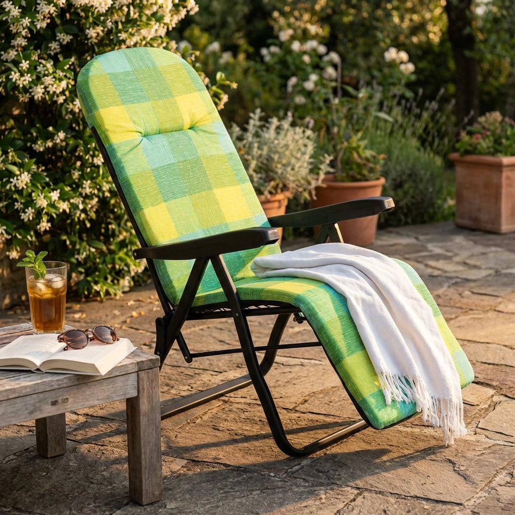 Poltrona Sdraio relax reclinabile in Tessuto Acciaio cm 155x60x60 - ANETTE