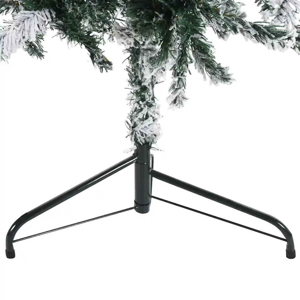 Albero Natale Artificiale Sottile a Met¨¤ Neve Fioccata-Albero Natalizio 210 cm