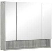 Armadio a specchio bagno con 3 ante ¨C Xylo ¨C grigio 90x15x75cm