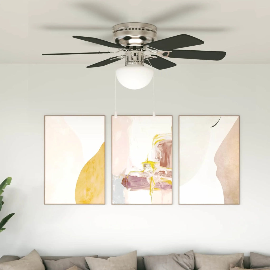 Ventilatore da soffitto con luce Ø 82 cm Nero 42035662