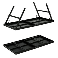 Tavolo Ping Pong Pieghevole 152x76x72 cm con Maniglia da Trasporto in Alluminio e Legno Nero