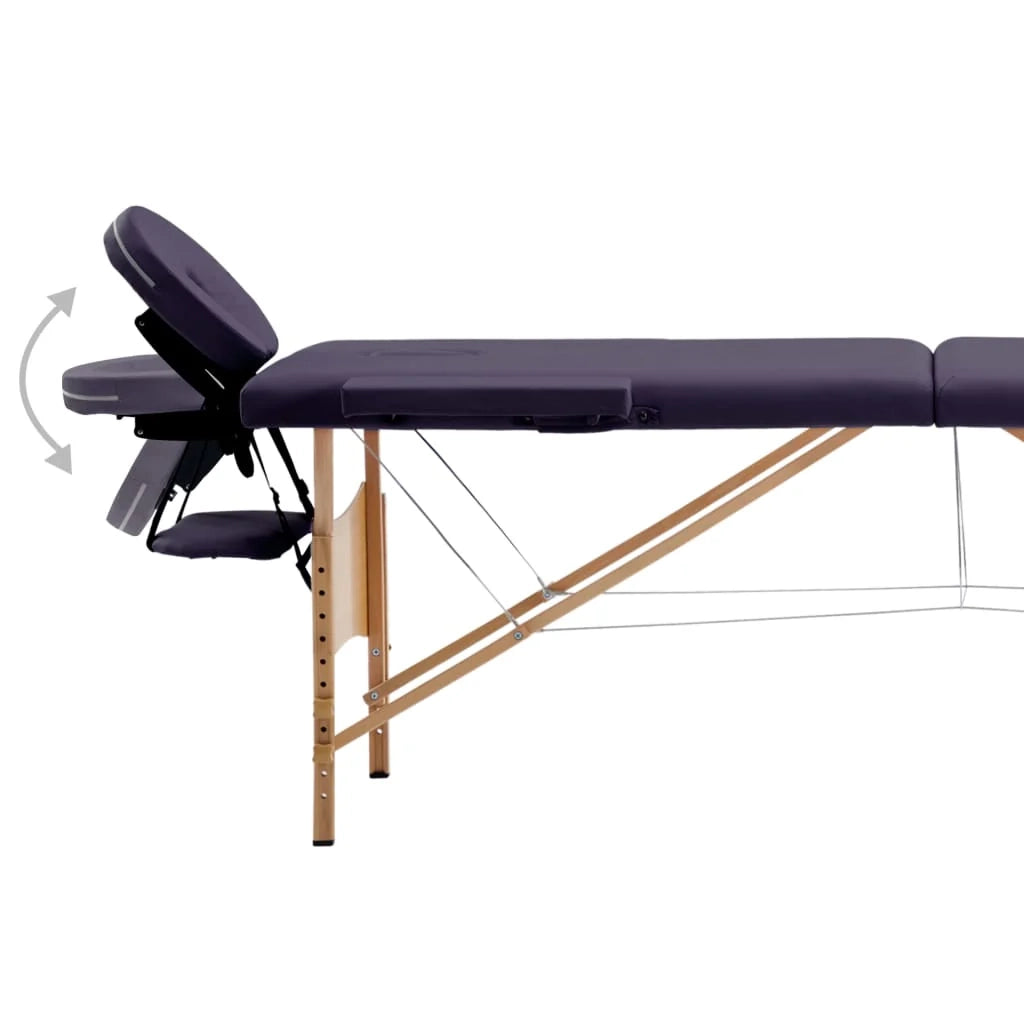 Lettino da massaggio pieghevole a 2 sezioni legno viola 02_0001818