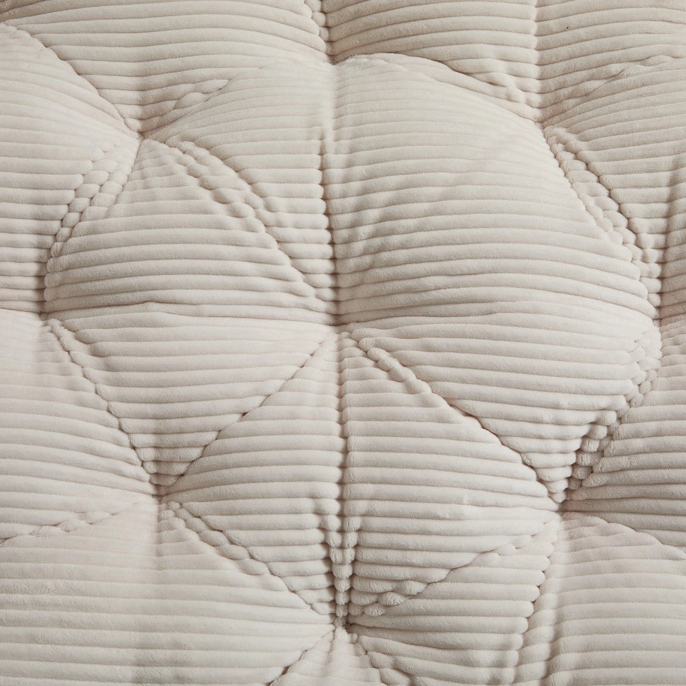 Poltrona Papasan Girevole in Rattan ¨C Xylo ¨C Marrone con Cuscino Bianco in Velluto a Coste