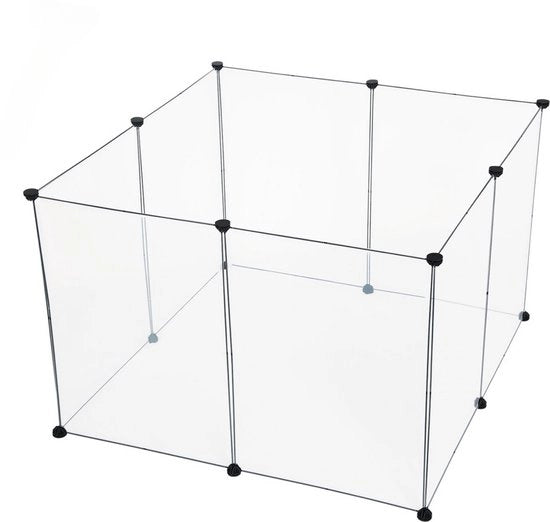 Recinzione per interni - costruzione stabile - trasparente e sicura - plastica e metallo - ampia apertura - 102x102x70 cm