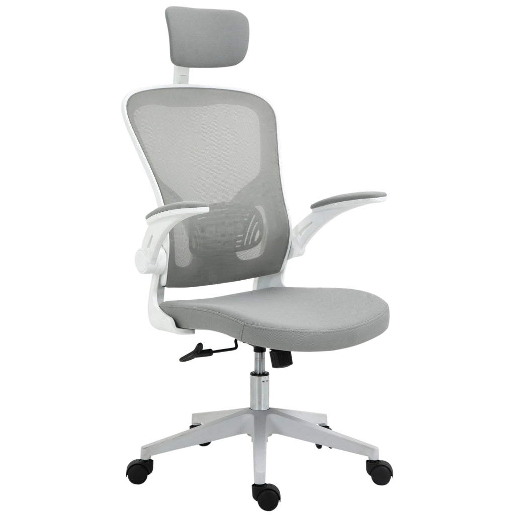 Sedia da ufficio ergonomica ¨C Xylo ¨C schienale alto con supporto lombare poggiatesta braccioli grigio