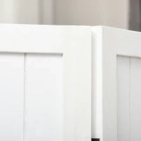 Paravento in Legno, Separatore di Ambienti, Divisorio Interno Pieghevole a 4 Pannelli, in Legno, 160 x 170 cm, Bianco
