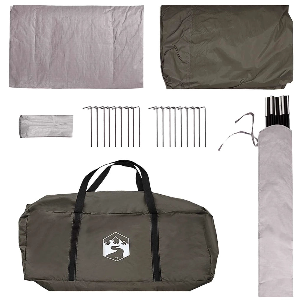 Tenda Capanna Marrone grigio 8 persone Poliestere e Acciaio 42029010