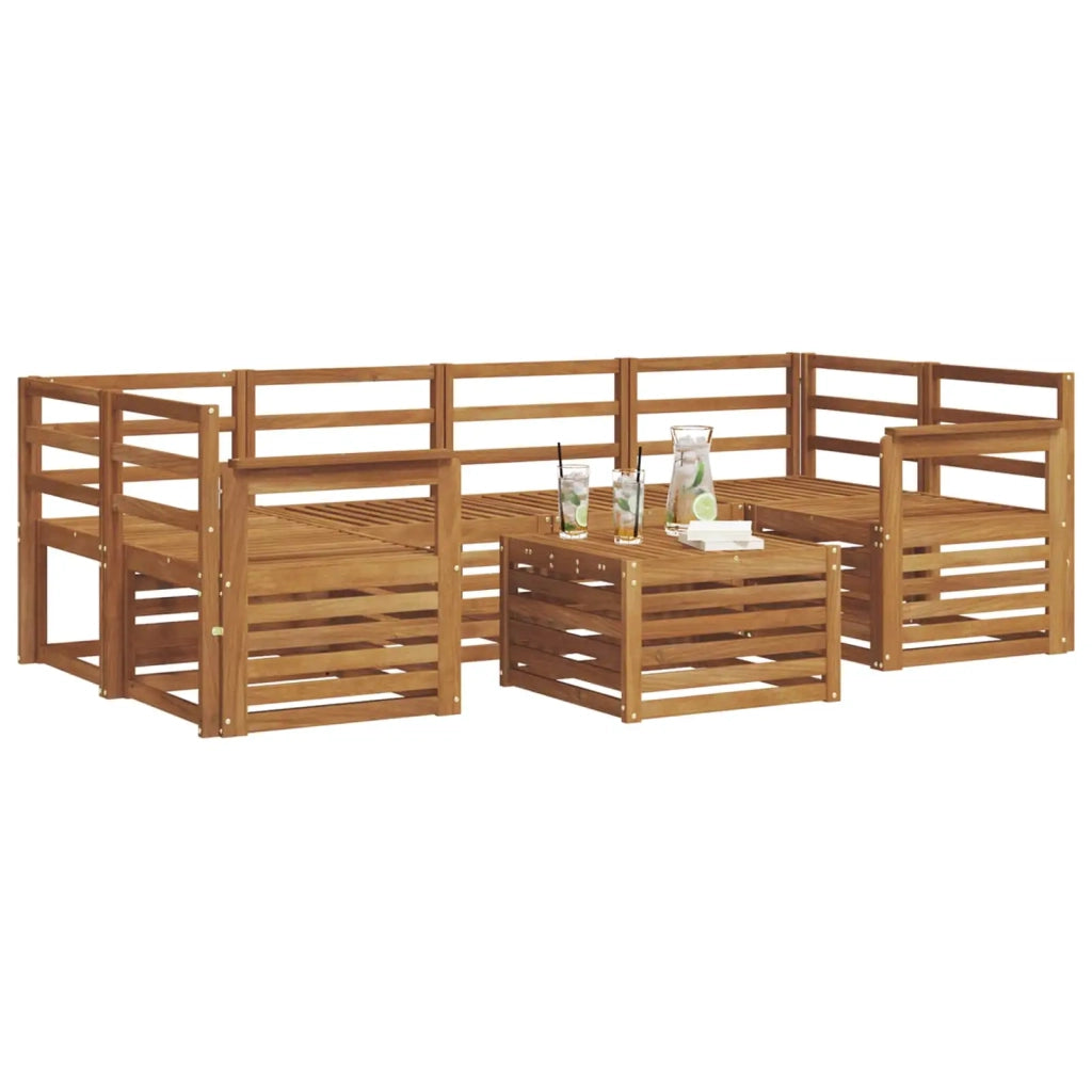 Set di divani da esterno 7 pcs Naturale