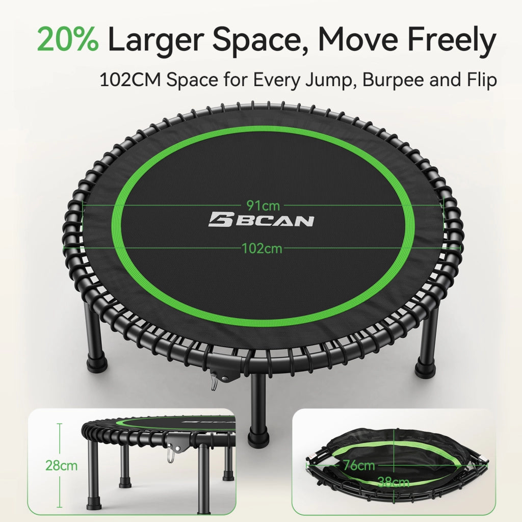 Trampolino Pieghevole Fitness 102CM ¨C zephmum ¨C Grigio