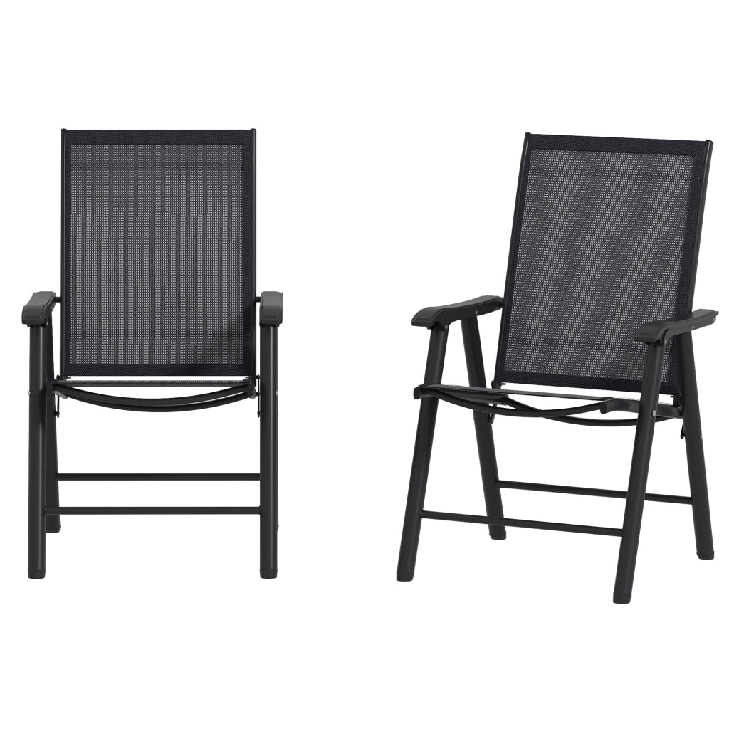 Sedia da Giardino Pieghevole ¨C zephmum ¨C 2 Pezzi Grigio Scuro 58x64x94 cm