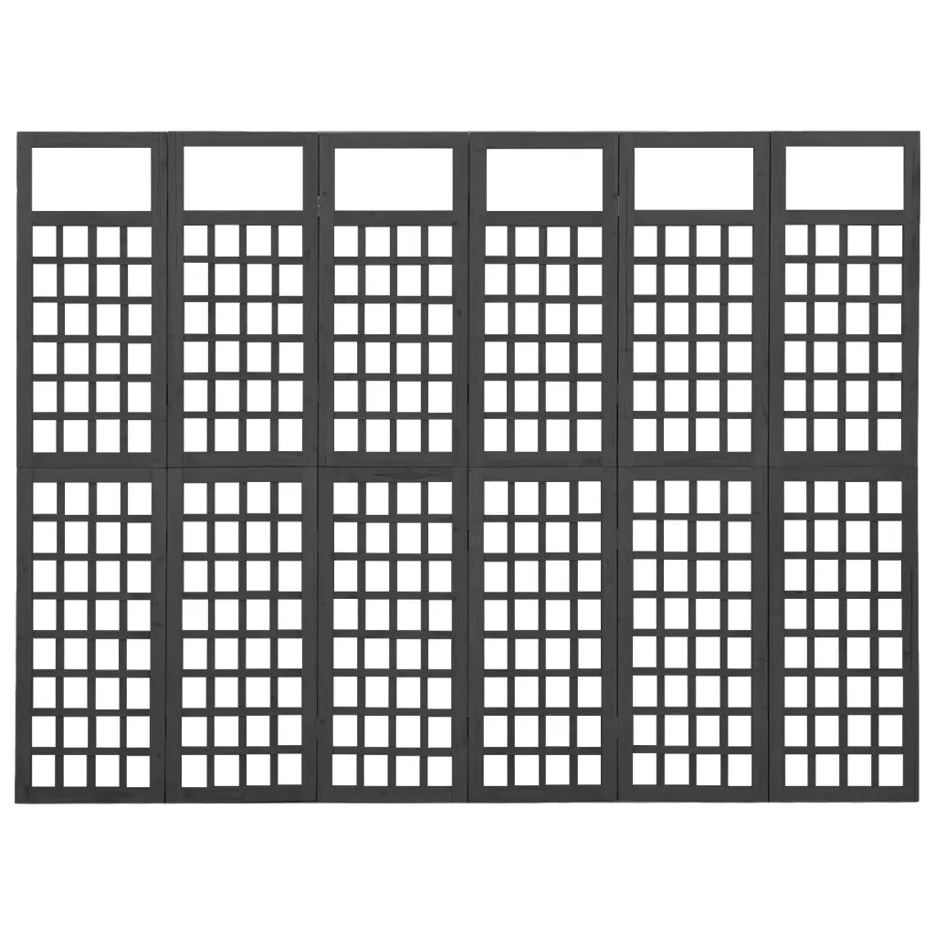 Divisorio Ambienti | Divider per stanze | Paravento a 6 Pannelli in Legno di Abete Nero 242,5x180 cm