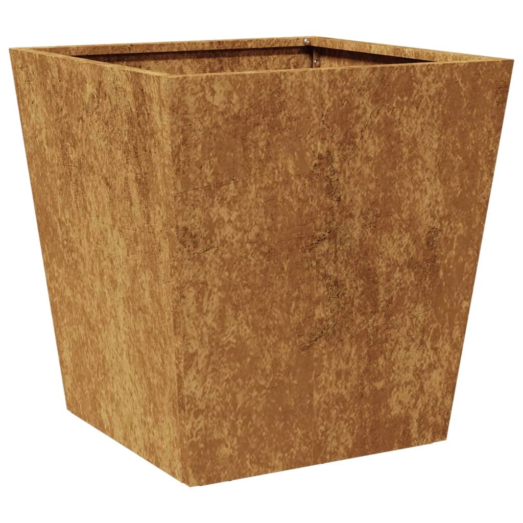 Fioriera rialzata per piante fiori terrazza giardino 40 x 40 x 40 cm acciaio Corten marrone 02_0037543