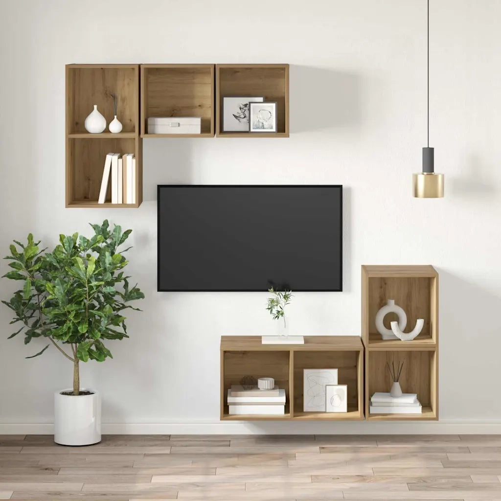 Set mobile TV-Credenza per TV Rovere artigianale 37 x 37 x 72 cm