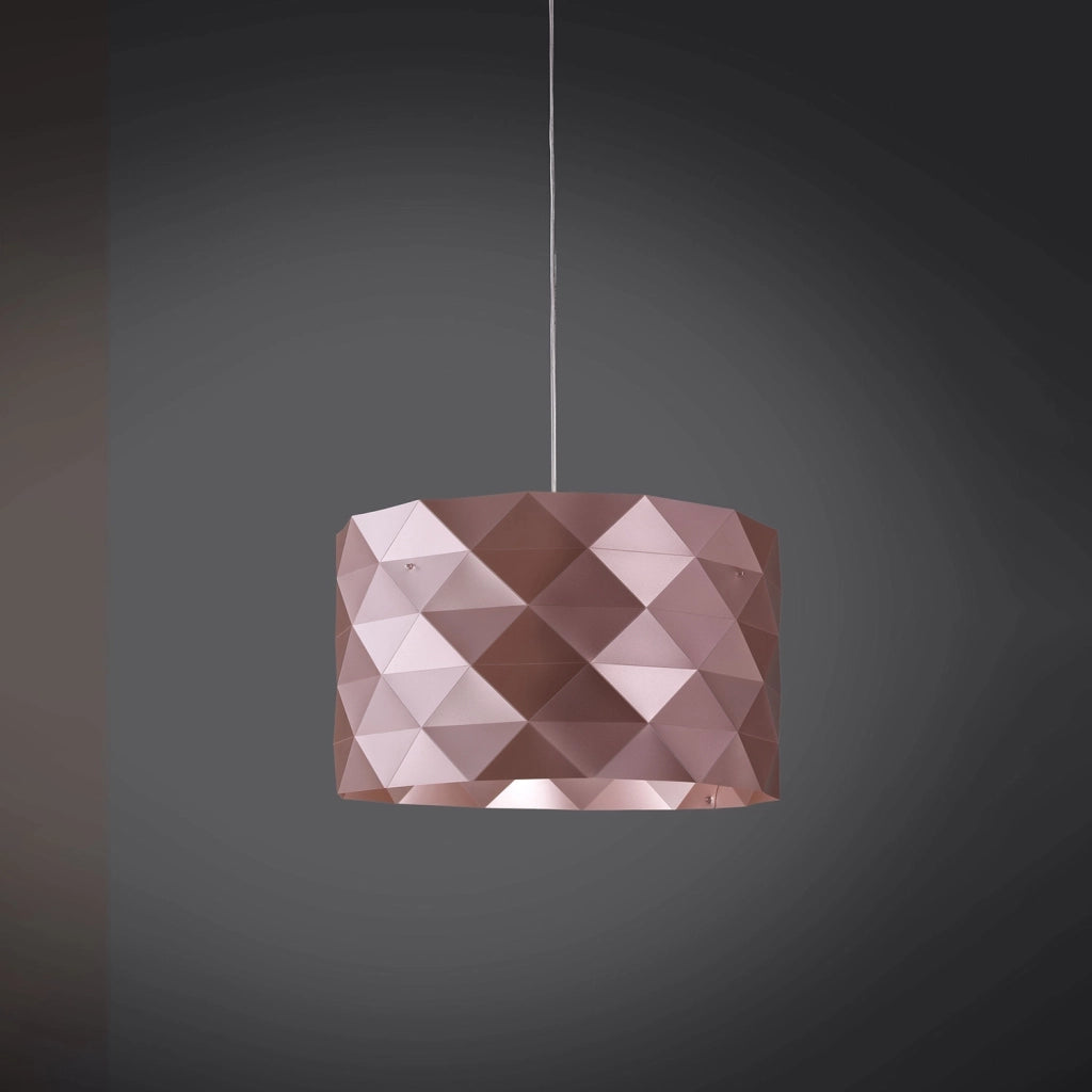 Lampadario Moderno Prisma Polilux ® Pink Metal E Metallo Cromo 3 Luci E27