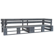 Divano da giardino in pallet a 2 posti 220 x 66 x 55 cm legno grigio 02_0011860