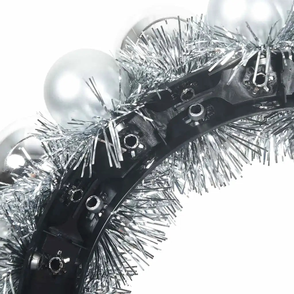 Corone di Palline di Natale 2 pz Argento 33 x 33 x 7 cm CFW9929844