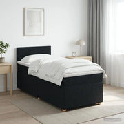 Letto box spring con materasso Nero 100 x 200 cm Tessuto 3452354