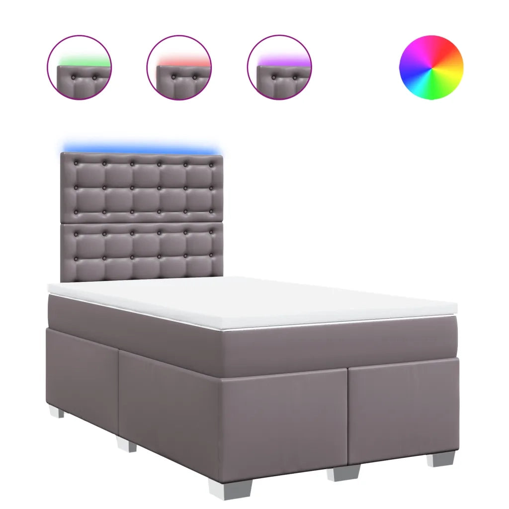 vidaXL Giroletto a Molle con Materasso Grigio 120x200 cm in Similpelle