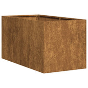 Fioriera rettangolare aperta per balcone o giardino 40 x 80 x 40 cm spazio ideale per la coltivazione di tendenza realizzata in acciaio arrugginito 02_0051522