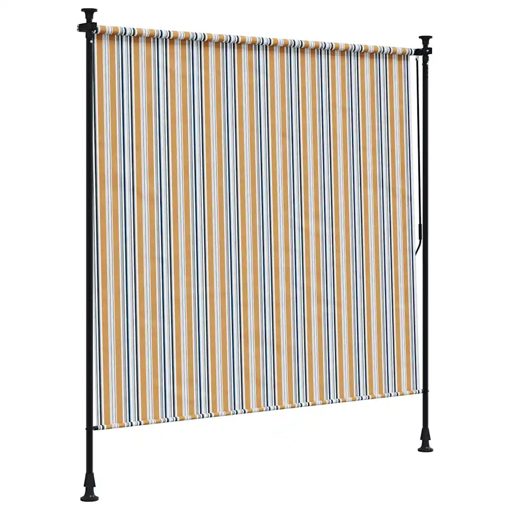 Tenda a rullo | Tenda avvolgibile Esterno Gialla e Bianca 150x270cm Tessuto Acciaio