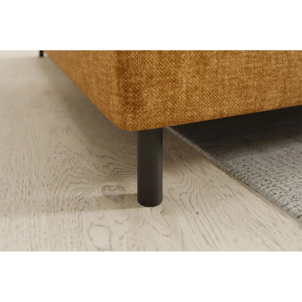 Divano angolare sinistro trasformabile BARNEA 208 cm camel con contenitore