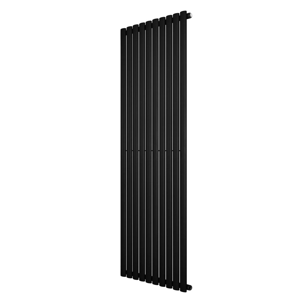 Radiatore Verticale Design Ovale Colonna Singola Nero 1800x600 mm