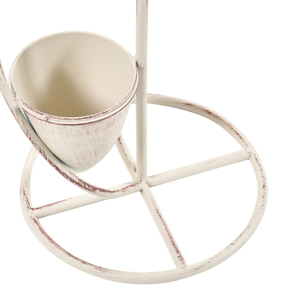 Portavasi a Cascata in Ferro Beige per Più Piante Stile Vintage Shabby Chic