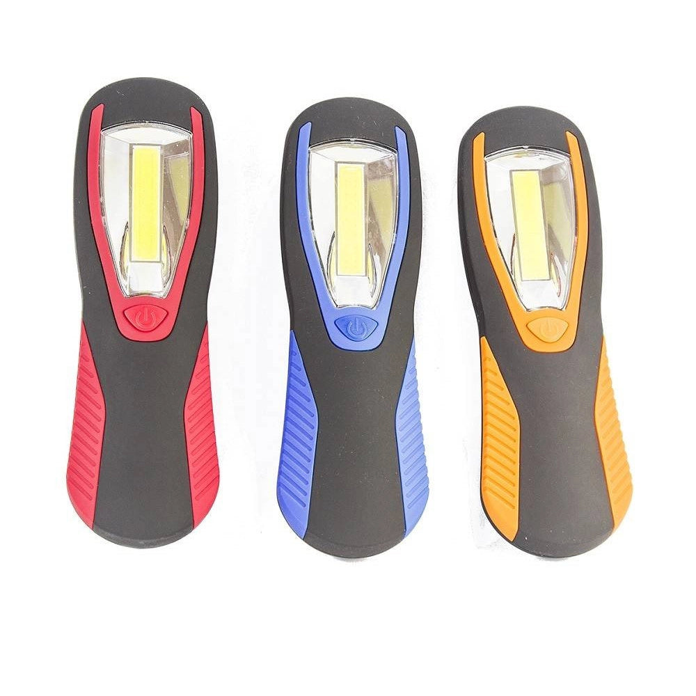 Trade Shop - Torcia Lampada Portatile A Led Cob Striscia Led Cob Calamitata Con Gancio 3 Watt -