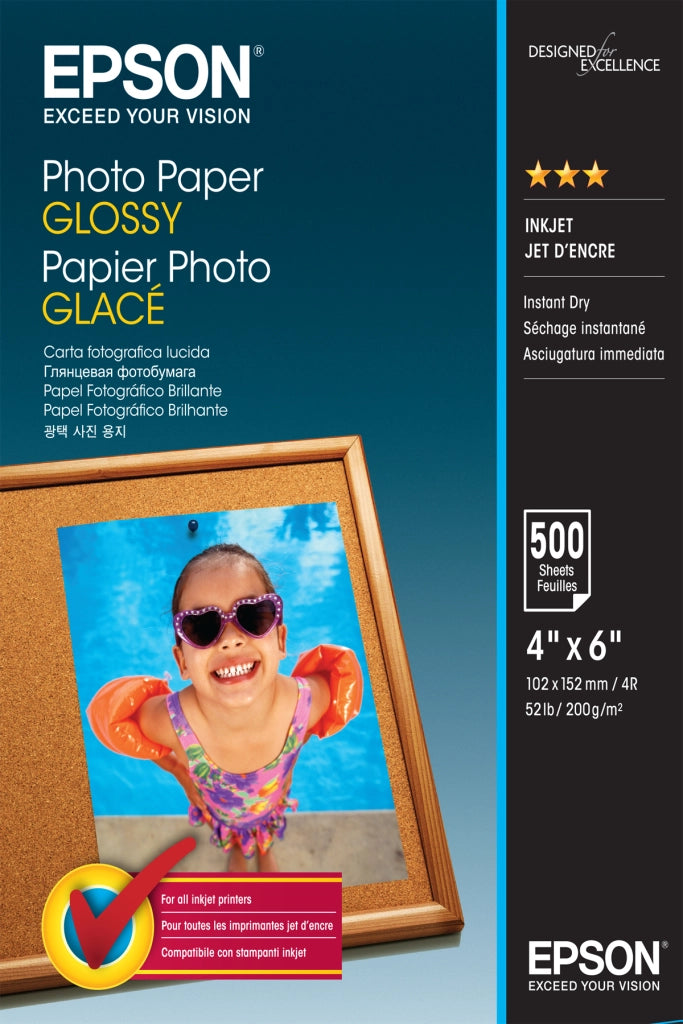 Epson photo paper glossy - 10x15cm - 500 fogli - C13S042549