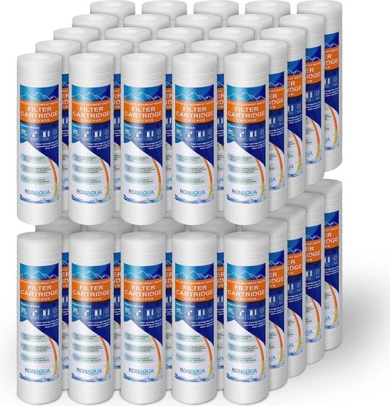 Filtro per sedimenti con righe - 5 micron, 25,4 cm x 6,3 cm - Rimuove sabbia, sporcizia, fango e ruggine (40 pezzi)